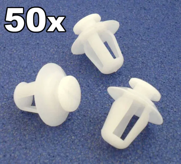 50x Peugeot Plastic Trim clips for Exterior Door Moulding Bumpstrips & Trims