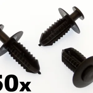 50x Plastic Push Fit Rivets- Mercedes Wheel Arch / Fender Liner Fastener Clips