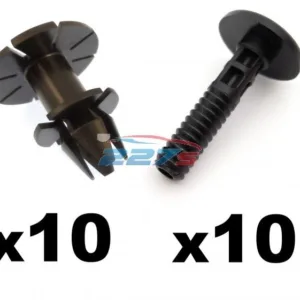 10x BMW Side Skirt Clips & Sill Moulding Trim Plastic Bolt / Pin & Spacer Kit