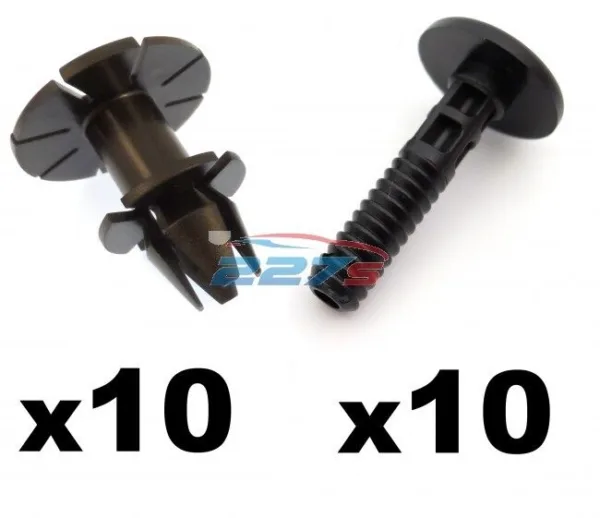 10x BMW Side Skirt Clips & Sill Moulding Trim Plastic Bolt / Pin & Spacer Kit