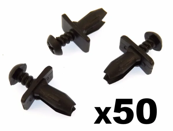 50x Ford Plastic Scrivet Trim Clips- Wheel Arch, For older models- Capri Sierra