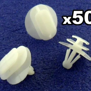 50x Renault Plastic Side Moulding / Door Bump Strip Trim Fastener Clips