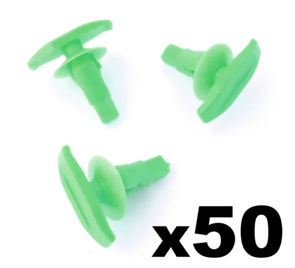 50x Toyota Plastic Weatherstrip & Rubber Door Seal Clips, Door Gasket Clip Green