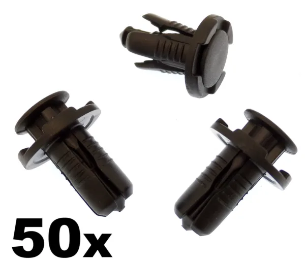 50x Plastic Bumper & Grille Clips for Mazda, 10mm Push Fit Rivet Fasteners