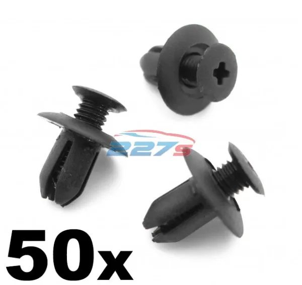 50x 8mm Plastic Trim Clips- Same as Mazda B09251833, Wheel arch & Sill Moulding