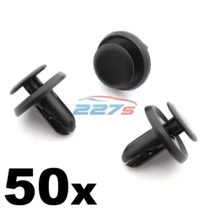 50x Mitsubishi 6mm Plastic Trim Clips Bumpers, Grille, Wing Liner & Splashguards