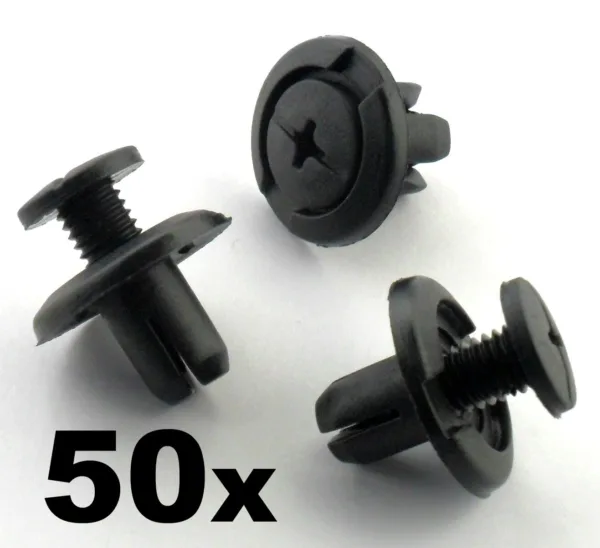 50x 8mm Screw Fit Honda Wheel Arch Lining / Splashguard & Bumper Clips Scrivets
