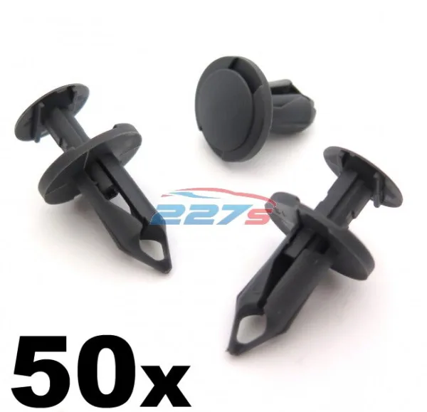 50x 8mm Long Dark Grey Trim Clips- Perfect for VW T4 & T5 Carpet & Van Linings