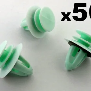 50x Skoda Door Card Clips- Green Interior Door Panel Trim Clips Fasteners