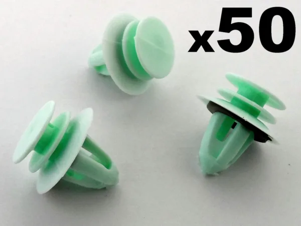 50x Mercedes Trim Clips- Green Interior Door Card Panel Trim Clips Fasteners