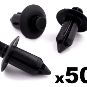 50x 8mm Hole Plastic Rivet Push Fit Panel Trim Clips