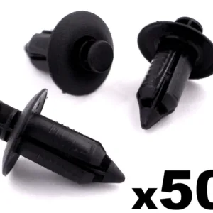 50x Honda Black Plastic Rivet Style Body and Trim Panel & Fascia Retainer Clips