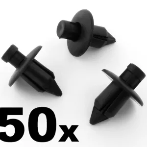 50x Toyota Black Plastic Trim Clips- For some interior fascias, dashboard panels