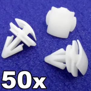50x VW Trim Clips- Plastic Clips for Lower Door Covers, Strips & Sill Mouldings