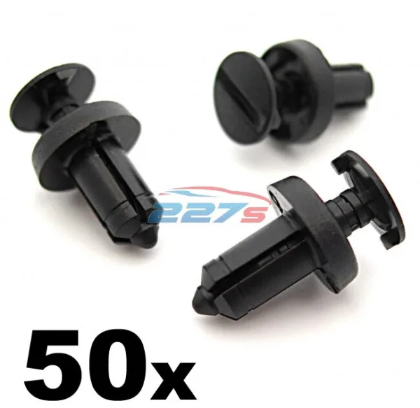 50x Renault Plastic Trim Clips- Fit into a 6.5mm Hole. Used on many models