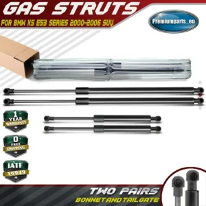 4x Bonnet +Tailgate Gas Struts for BMW X5 E53 2000-2006 51238402551 51248402405