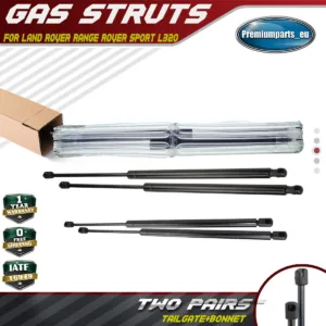 4x Bonnet + Tailgate Gas Struts for Land Rover Range Rover Sport L320 2005-2012