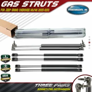 6x Bonnet+Tailgate+Window Glass Gas Struts for Jeep Grand Cherokee 05-10 WH WK