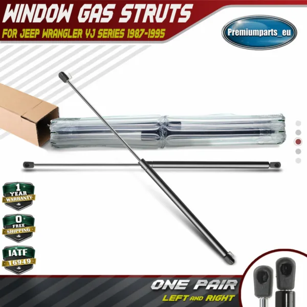 Set of 2 Rear Window Gas Struts Lift Supports for Jeep Wrangler 1987-1995 YJ