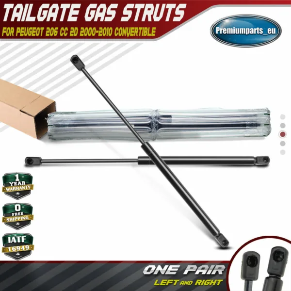 2x Tailgate Boot Gas Struts for Peugeot 206CC 2D 2000-2010 Convertible 8731F2