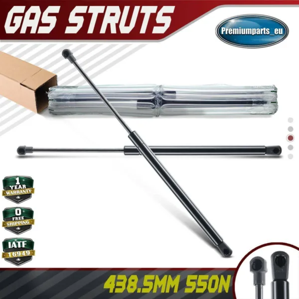 2x Universal Gas Struts for Trailer Box Caravans Camper Canopy 438.5 MM 550 N