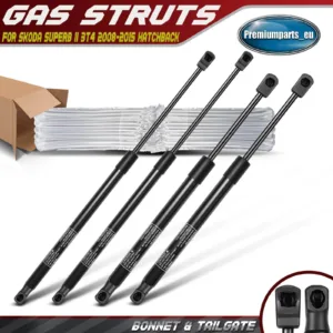 4x Gas Struts Bonnet Hood & Tailgate for Skoda Superb II 3T4 2008-2015 Hatchback