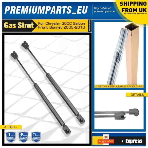 2x Bonnet Hood Gas Struts for Chrysler 300C LX 2005-2010 Sedan/Saloon 05065278AD