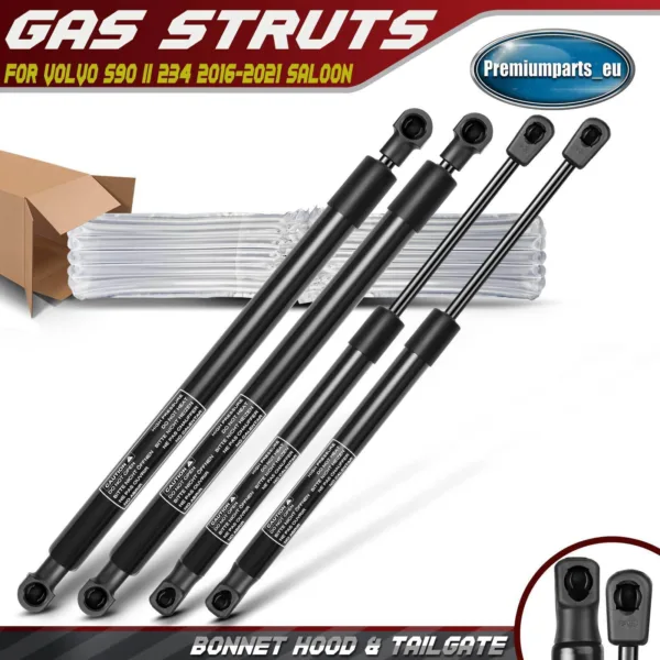 4x Gas Struts Bonnet Hood & Tailgate for Volvo S90 II 234 2016-2021 Saloon New