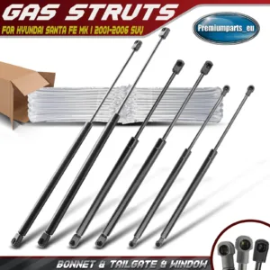 6x Gas Struts Bonnet & Tailgate & Window for Hyundai Santa Fe MK I 2001-2006 SUV
