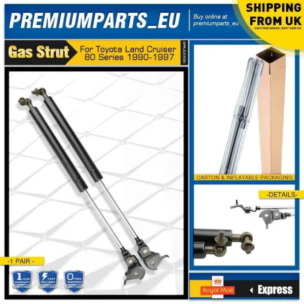 2x Bonnet Hood Gas Struts for Toyota Land Cruiser 80 Series 90-97 SUV 5345069015