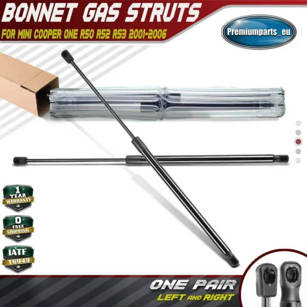 2x Bonnet Hood Gas Struts for Mini Cooper One R50 R52 R53 2001-2006 51327064485