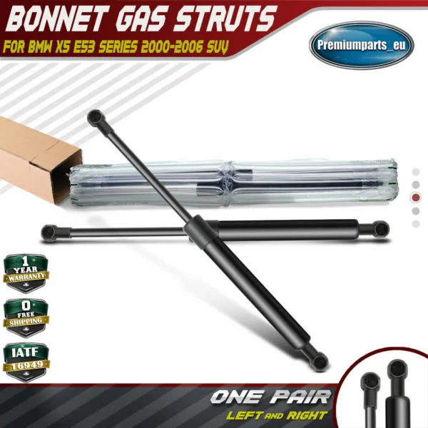 Set of 2 Hood Bonnet Gas Struts Lift Supports for BMW E53 X5 2000-2006 3.0L 4.4L