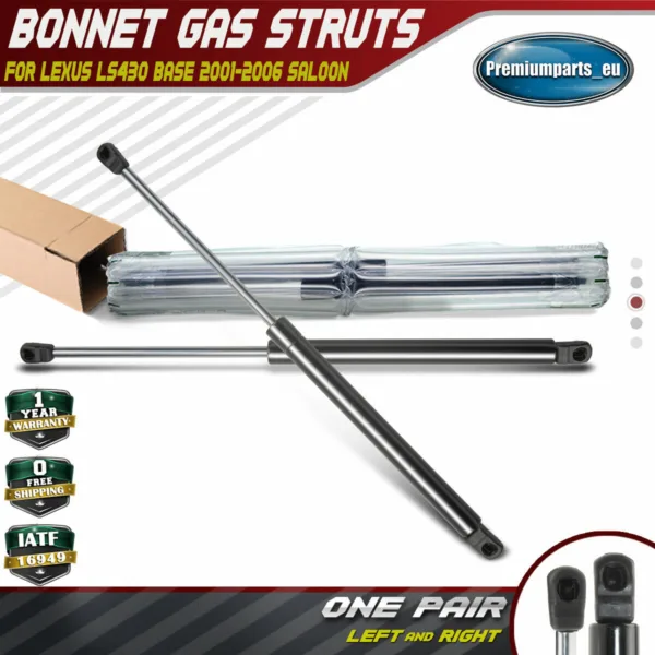 Set of 2 Bonnet Hood Gas Struts Lift Supports for Lexus LS430 Saloon 2001-2006