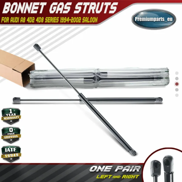 Set of 2 Hood Bonnet Gas Struts Springs for Audi A8 4D2 4D8 1994-2002 Saloon