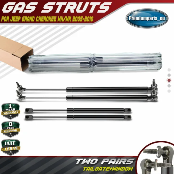 4x Tailgate & Rear Window Gas Struts for Jeep Grand Cherokee WK 05-10 55394322AA