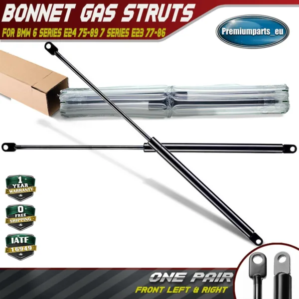 2x Front Bonnet Hood Gas Struts for BMW 7 Series E23 6 Series E24 51231869147