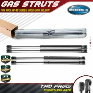 4x Gas Struts Front Bonnet Hood & Tailgate Rear for Audi A8 4E 2002-2010 Saloon