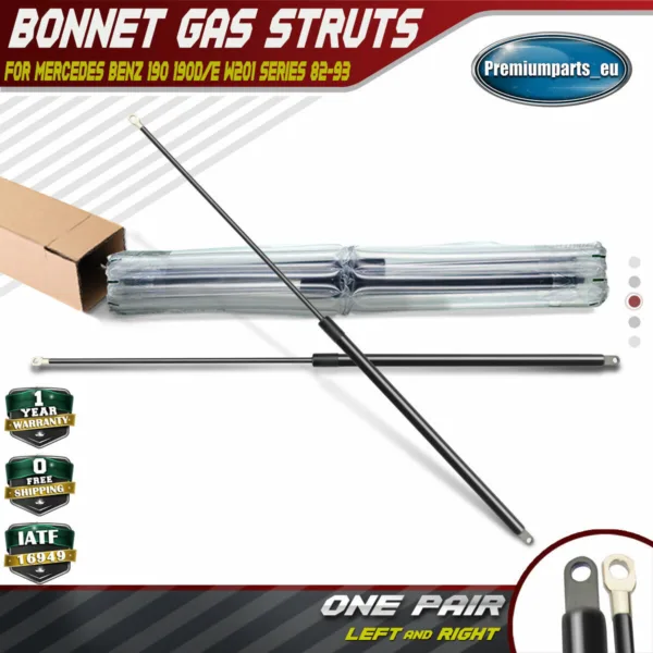 2x Bonnet Hood Gas Struts for Mercedes-Benz 190 W201 1982-1993 Saloon 2018800229