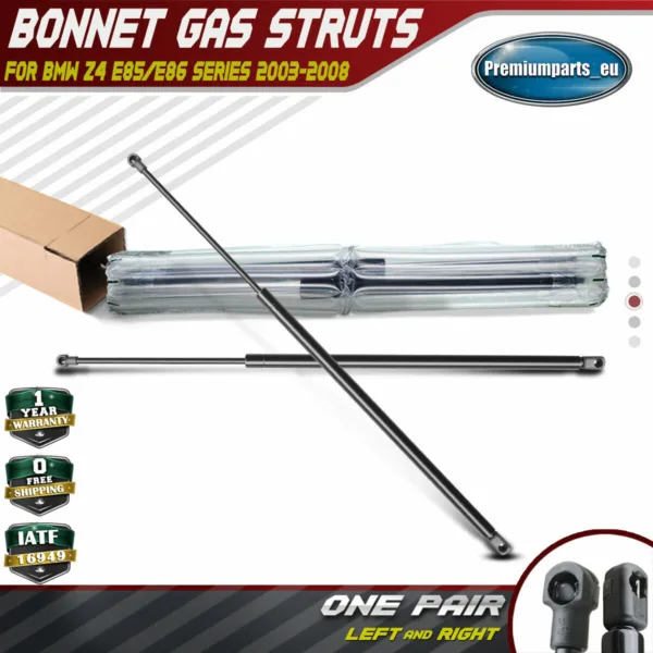 Set of 2 Bonnet Hood Gas Struts Springs for BMW Z4 E85 E86 2003-2008 51237016178