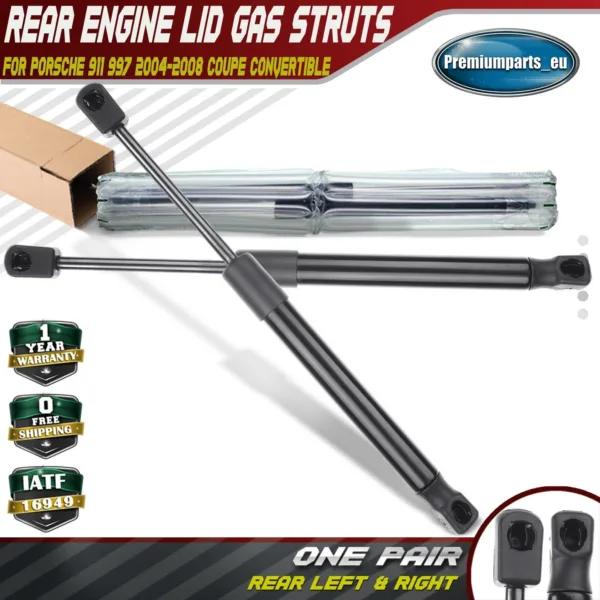 2x Rear Engine Lid Gas Struts for Porsche 911 997 Carrera 2004-2008 99751255100