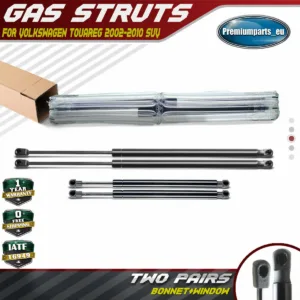 4x Gas Struts Springs for VW Touareg Front Bonnet Hood & Rear Window 2002-2010