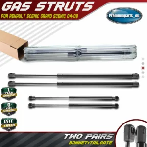 4x Tailgate & Rear Window Gas Struts Springs for Renault Scenic MK II 2004-2008