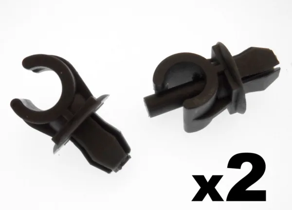 2x VW Grey Plastic Bonnet Stay Holder Clips- Clips to hold Bonnet Support Rod