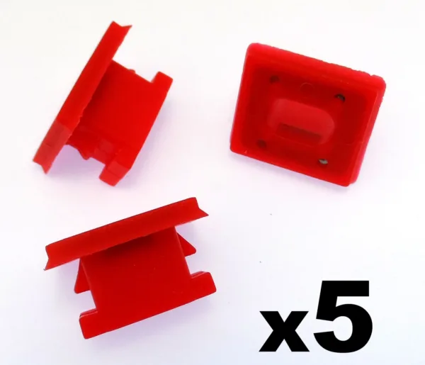 5x BMW Dashboard Trim Strip Grommet. Red Clips for Dash Insert. E46 E83 E65 E66