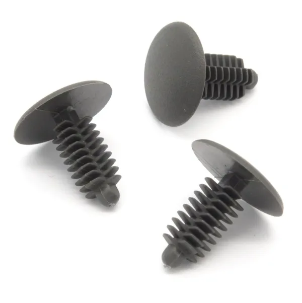 Plastic Fir Tree trim Clips - Dark Grey, 7mm Hole, 18mm Head