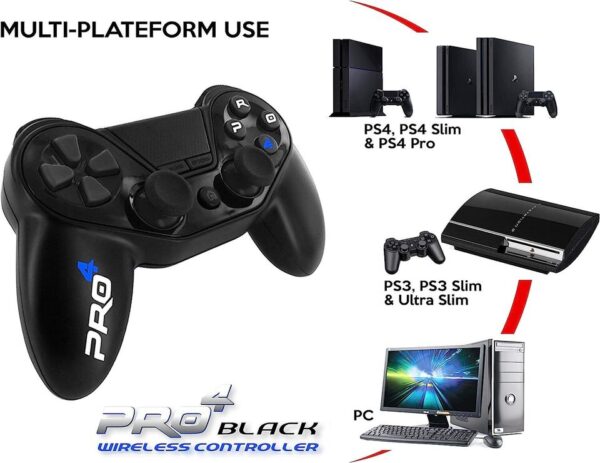 Pro4 black wireless gamepad controller for Playstion 4 / PS (Sony Playstation 4) - Image 5