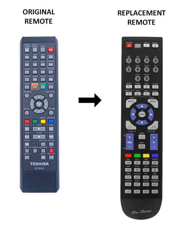 Toshiba DVR20KB Remote Control Replacement