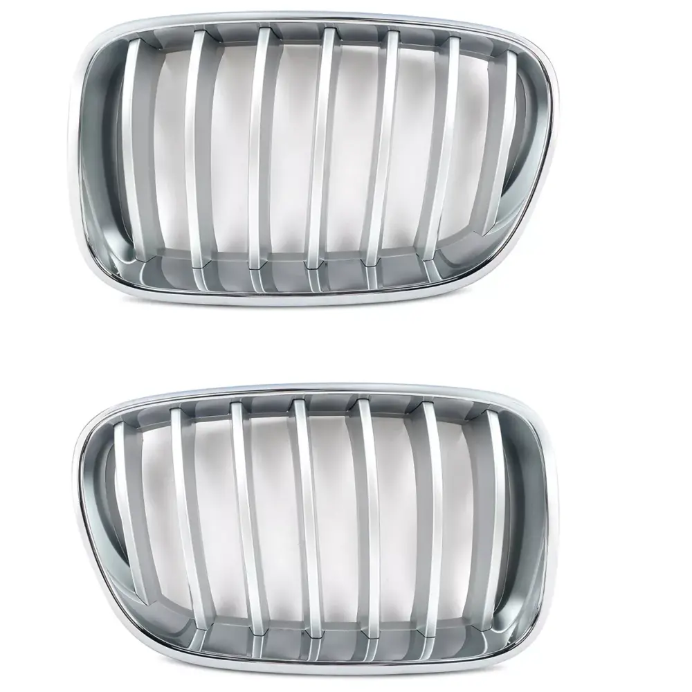 1PAIR FOR BMW F25 X3 F26 X4 2010-2014 FRONT KIDNEY GRILLE GRILLS CHROME & SILVER - Image 3