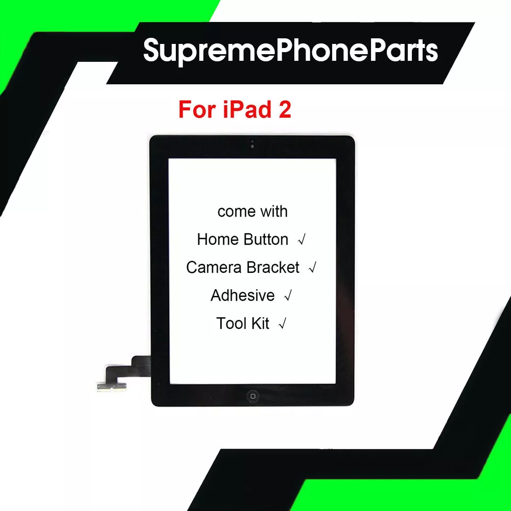 For Ipad 2 A1395 A1396 A1397 TouchScreen Glass Digitizer Replacement IC Button