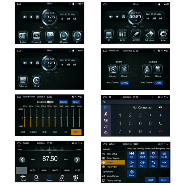 Single 1Din 7" Touch Screen Car Stereo Apple/Android Carplay Radio Bluetooth+Cam - Image 12
